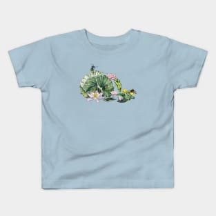 Japanese Water Lillies and Lotus Flowers Kids T-Shirt